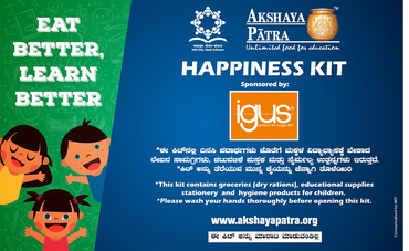 igus India sponsors Happiness Kit for children
